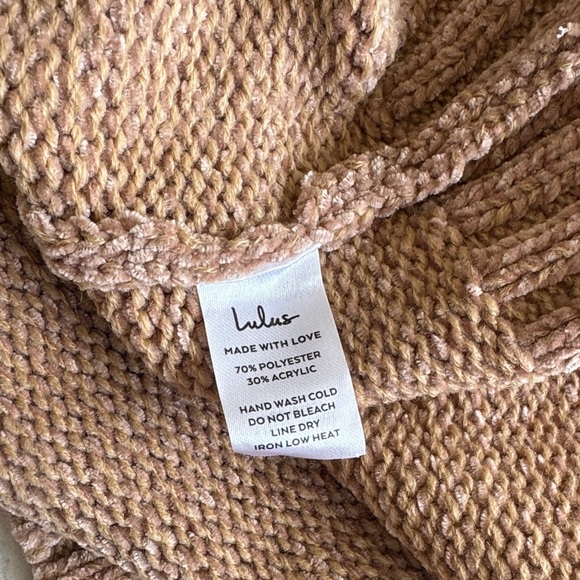 Lulus Casual Attitude Beige Striped Turtleneck Mini Sweater Dress Size XL - Picture 9 of 9